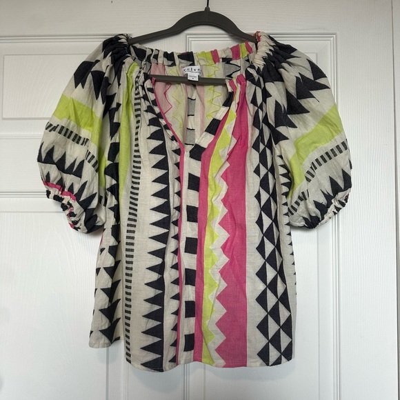 VELVET BY GRAHAM & SPENCER 
Marie Neon Jacquard Boho Top - Picture 2 of 4